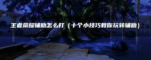 王者荣耀辅助怎么玩好